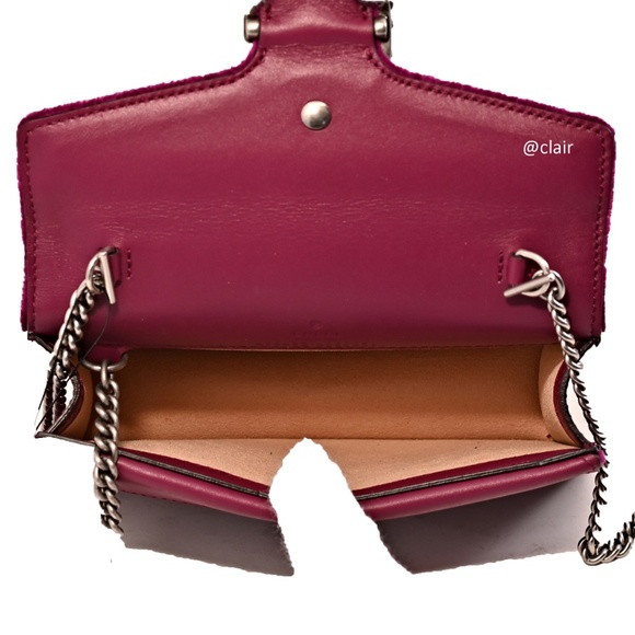 Gucci Dionysus Super Mini Fuschia Velvet Bag - Picture 5 of 8